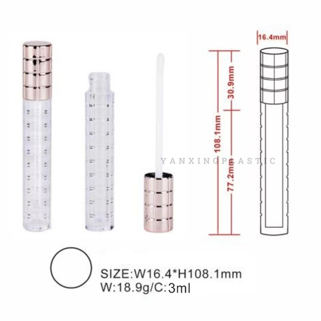 New Round Lip Gloss Tube Empty Tube Transparent Lip Glaze Tube Large Brush Lip Gloss Tube Wholesale Lip Glaze Bottle Lip Gloss Empty Tube