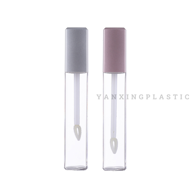 Manufacturer Customized Lip Gloss Tube Square Pink Lip Glaze Empty Tube Cosmetic Packaging Material DIY Transparent Cosmetic Packaging Bottle